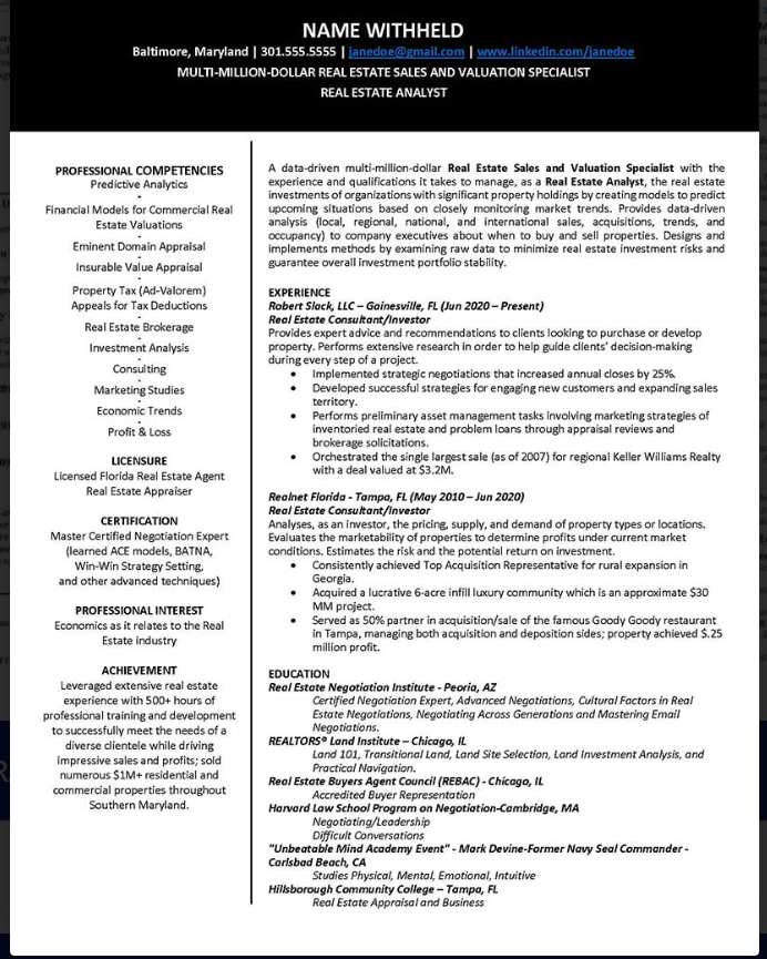  Ideal resume sample