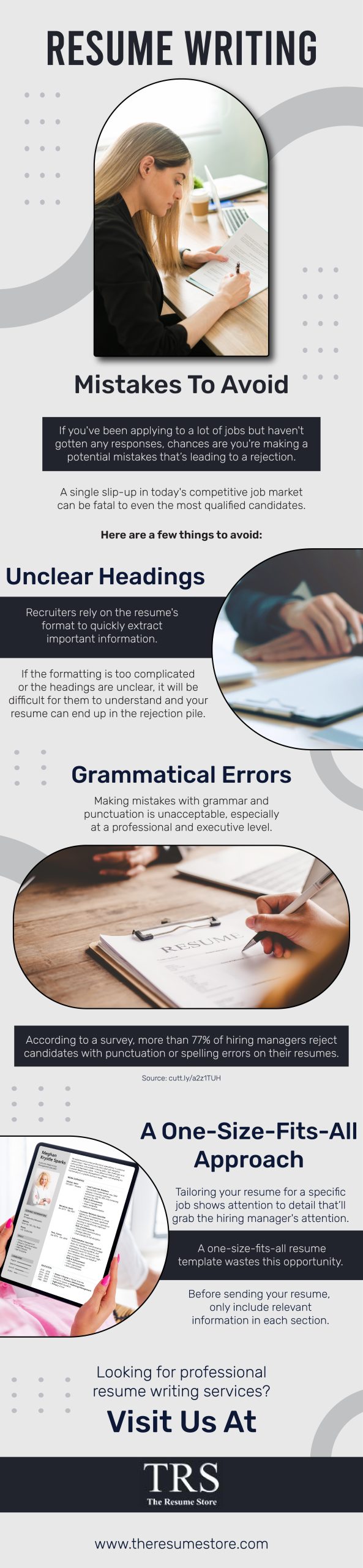 Resume Writing Mistakes To Avoid Infograph
